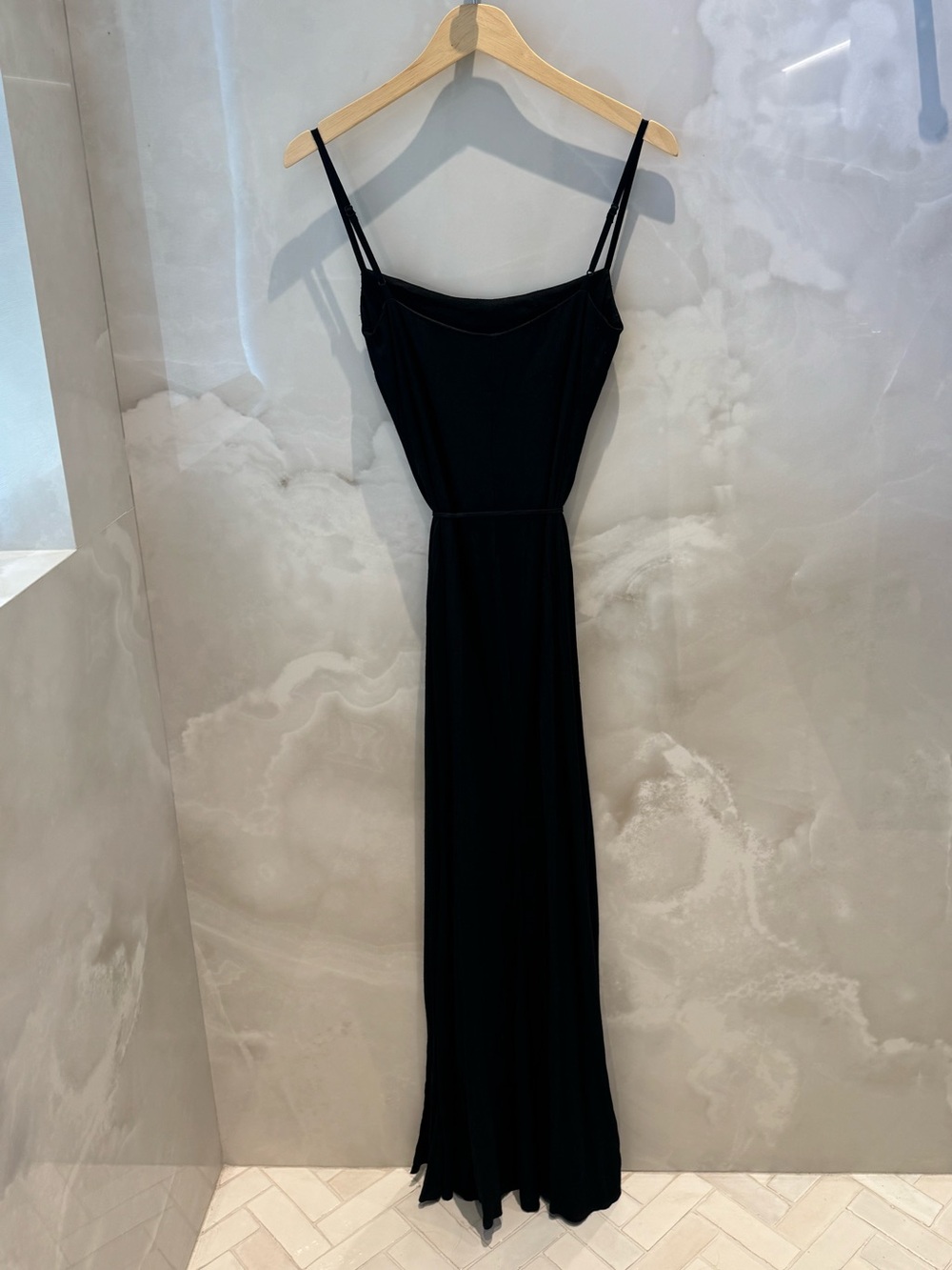 Reformation Black Maxi Slip Dress